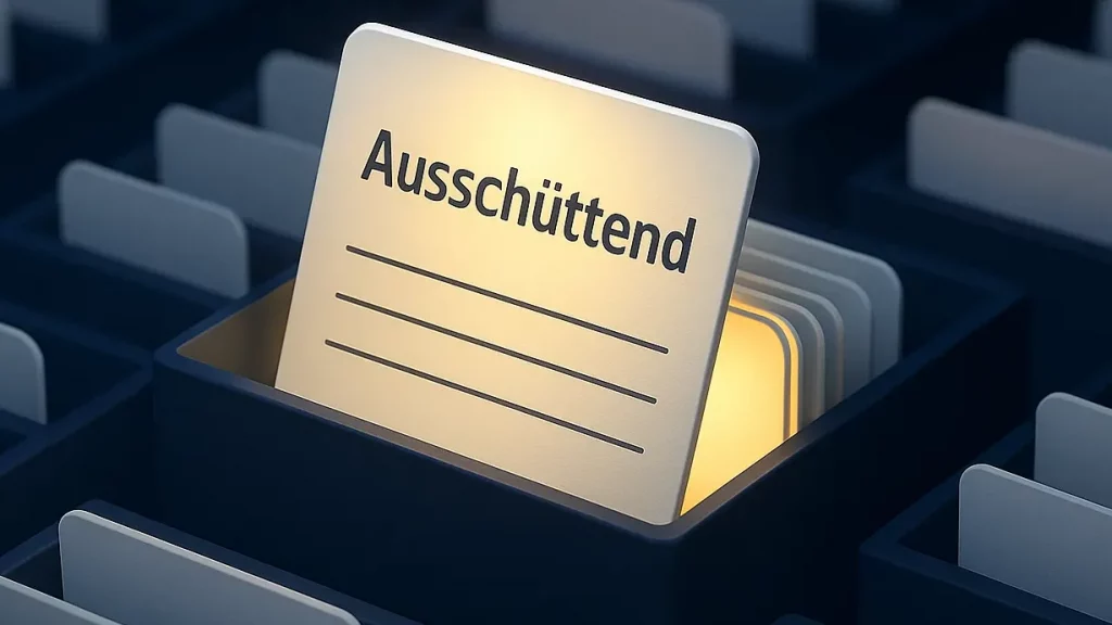 minimalistische 3D-Illustration. Im Vordergrund schwebt eine einzelne, leicht geöffnete, moderne Wissens-Karte. Beispiel Ausschüttend