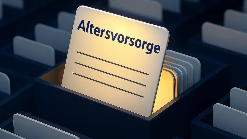 minimalistische 3D-Illustration. Im Vordergrund schwebt eine einzelne, leicht geöffnete, moderne Wissens-Karte. Beispiel Altersvorsorge